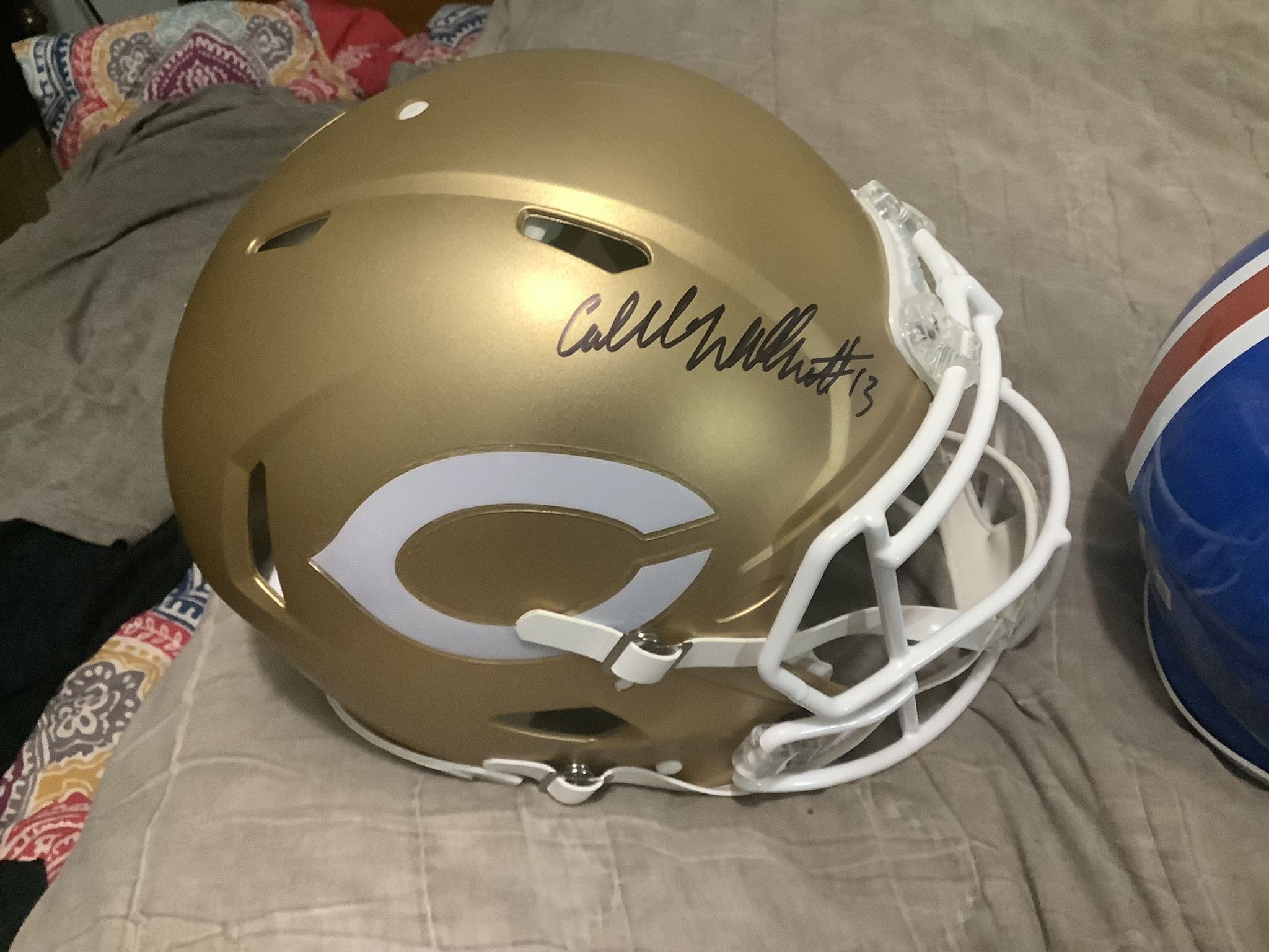 Caleb Williams Chicago Bears Golden Bear Full Size Authentic Helmet Signed With Fanatics Certification