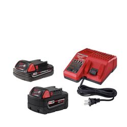 Milwaukee M18 18-Volt Lithium-Ion Starter Kit with One 5.0 Ah and One 2.0 Ah Battery and Charger