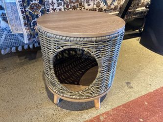 Elevated Rattan Cat Bed