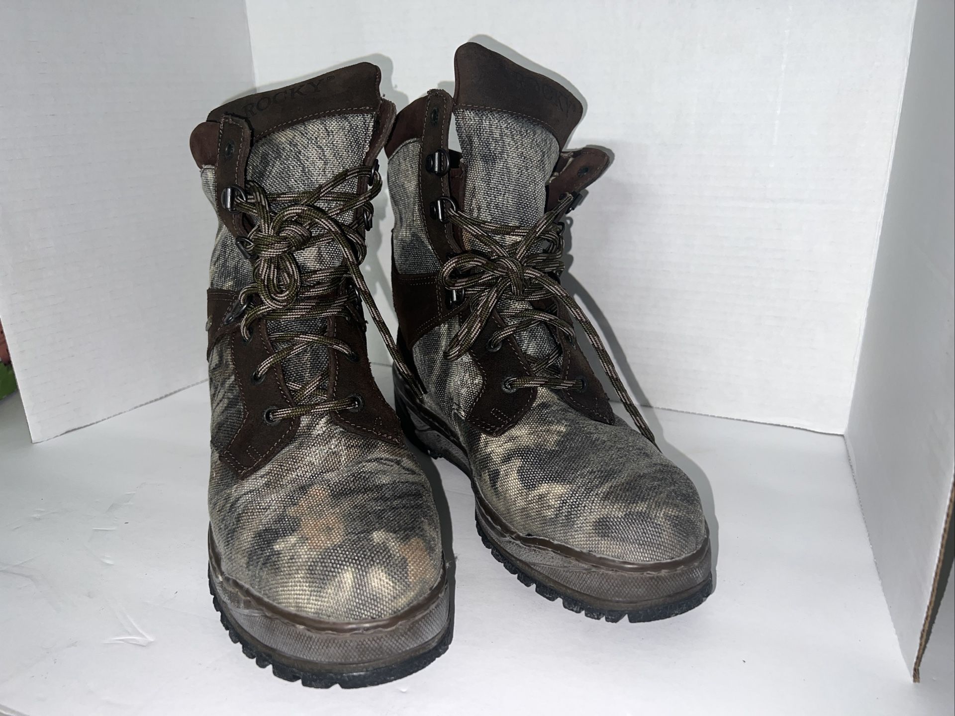 Rocky Camo Boots Gore Tex Bigfoot Thinsulate Size 10 Wide Steel Toe