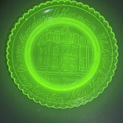 Rare Vintage Uranium Glass Coaster - Pristine Condition - 3”