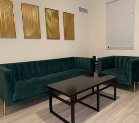 2 piece living room set & tables