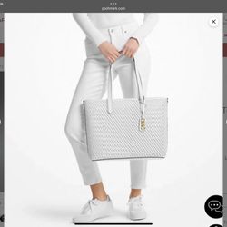 MICHAEL KORS Eliza Extra-Large Hand-Woven Leather Tote Bag 