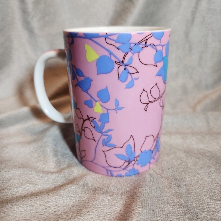 Starbucks 2006 Pink Floral Butterfly Mug | Flowers Branches Ceramic