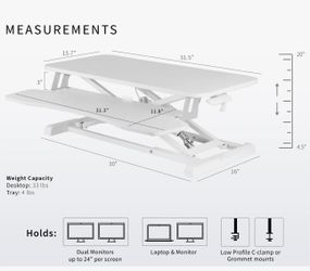 Height Adjustable Standing Desk Converter (DESK-V000K Series)e