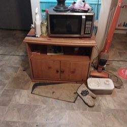 Wood T.V.Stand with with storage Doors