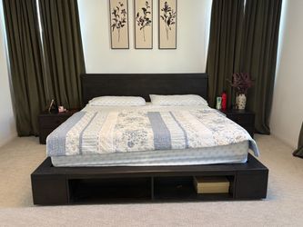 Cal King Bed with side tables