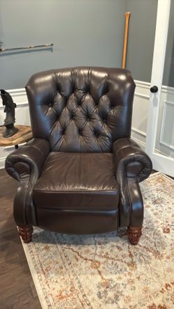 Wing back chair- leather