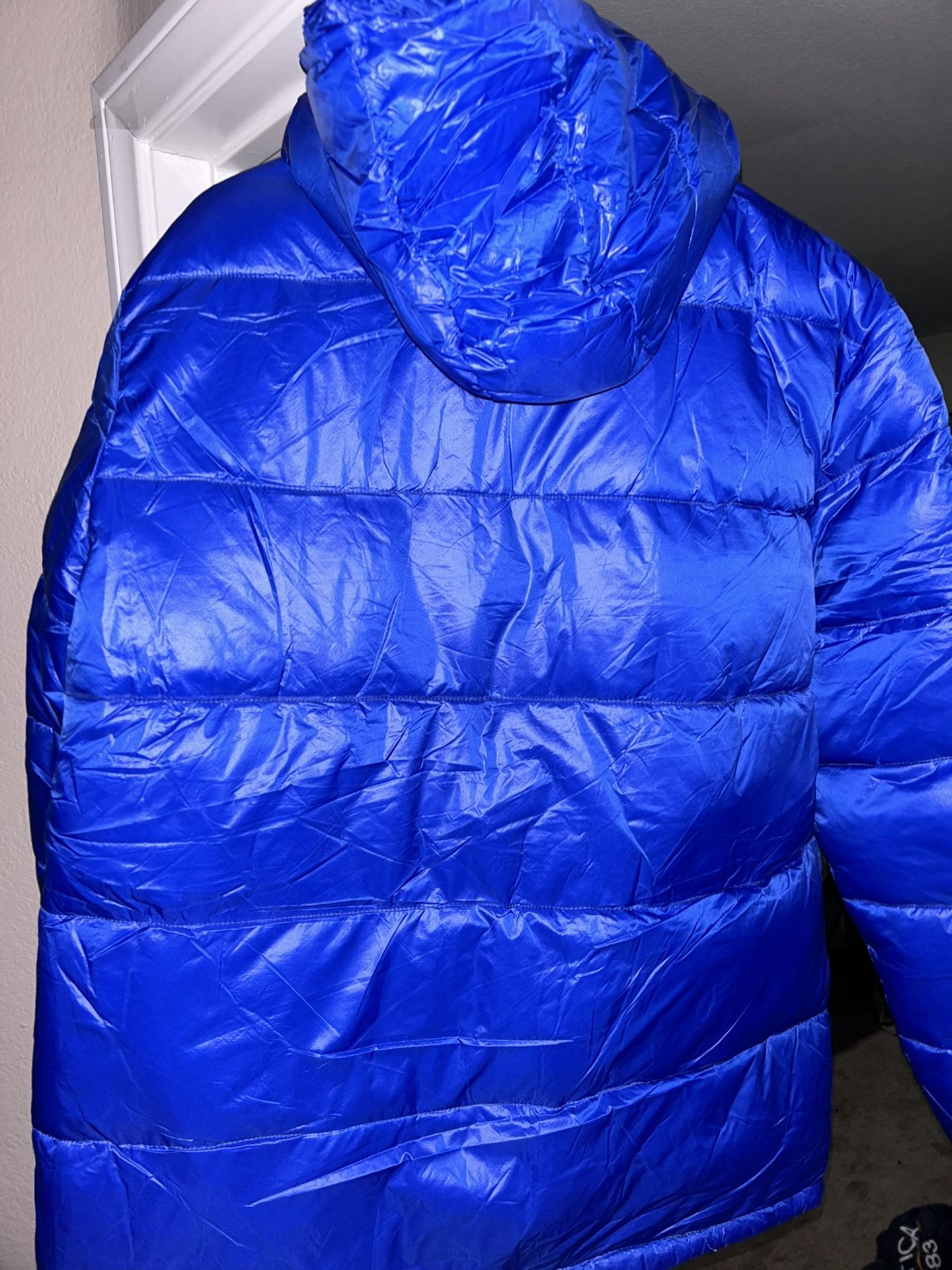 Moncler Bubble Coat Blue
