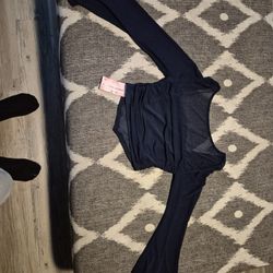 Black Draped Crop Top Size S