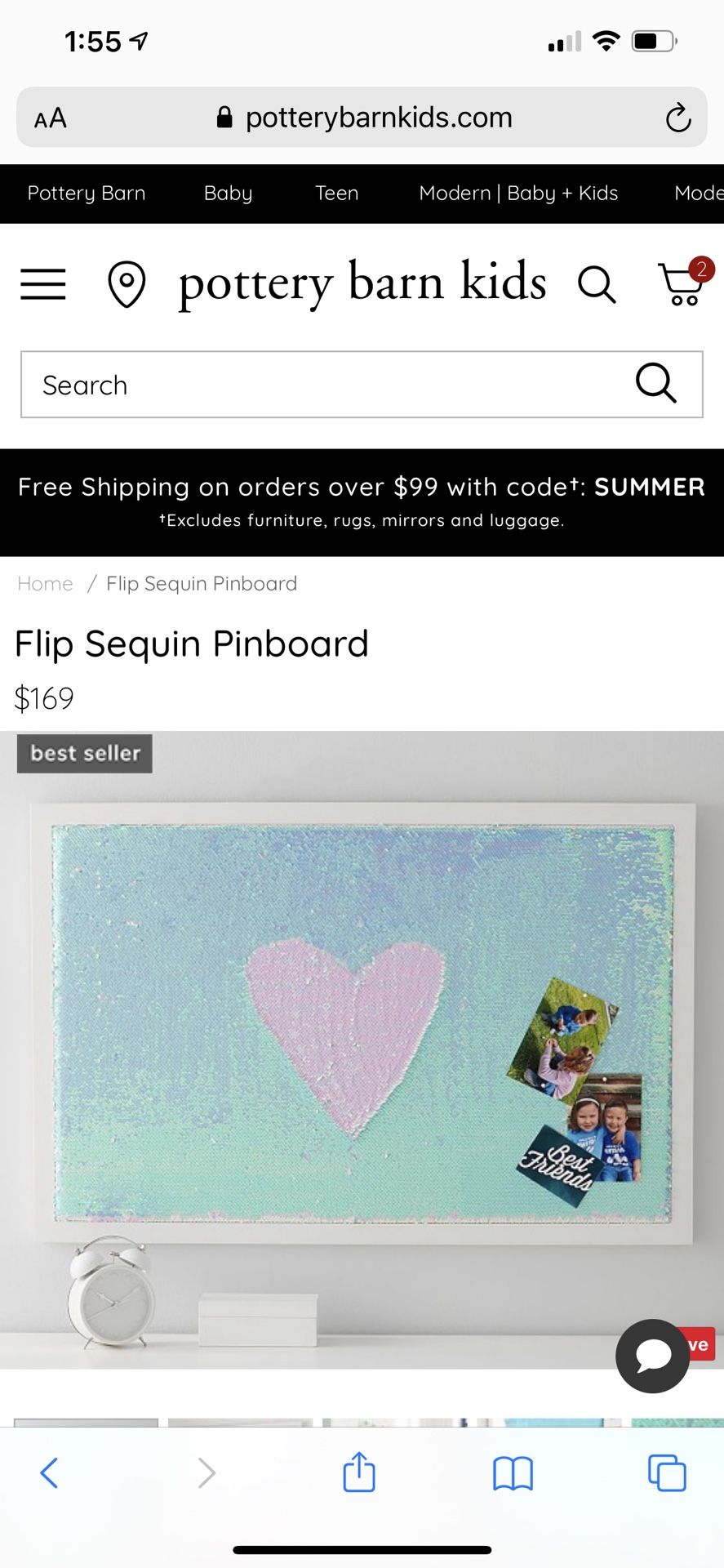 Sequin Bulletin board from pottery barn kids