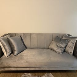 Palameri 72’ Velvet Gray Sofa