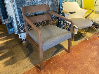 GLOBAL INDUSTRIES Chap Wood Back Armchair with Tweed Seat