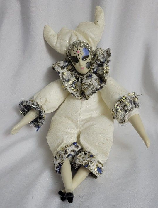 Sugar Loaf Harlequin Jester Clown Doll 9" Tall