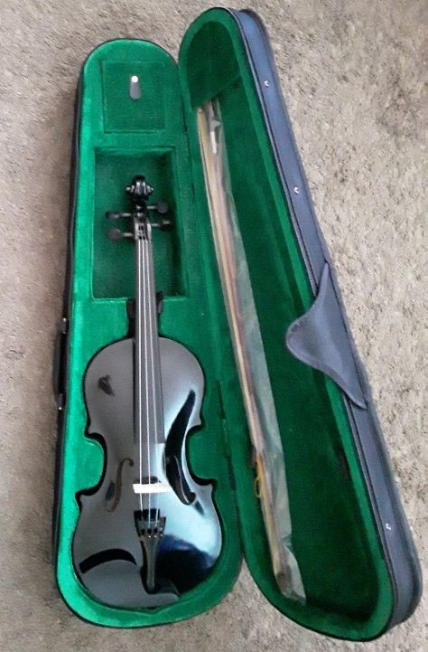 Brand New Maple Wood Violin With An Beautiful Deep Black Finish