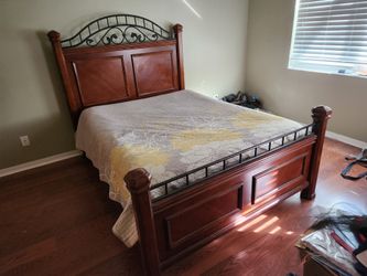 Solid Wood Bedframe and Sleep Number Mattress