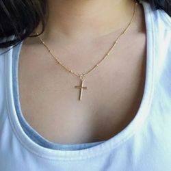 NEW Cross Pendant Necklace Clavicle Chain Charm