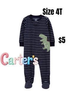 Carter's Baby Dinosaur Footed Sleeper size 4T excellent condition ❤️❤️M20 091126