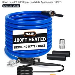 100FT Heated Water Hose for RV,Heated Drinking Water Hose with Thermostat,Lead and BPA Free,1/2" Inner Diameter,Temperatures Down to -40°F Self-Regula