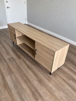 Modern Wood TV Stand with Storage
