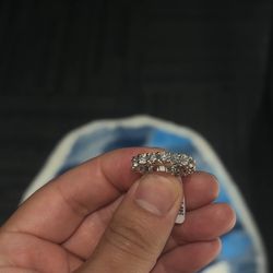 14k natural VS1 diamond  big pointer eternity ring 3.88ct