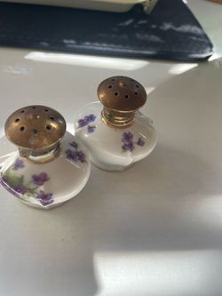 Victorian Antique Porcelain Salt and Pepper Shakers