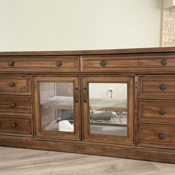 Large Solid Wood TV Stand / Media Console with Storage