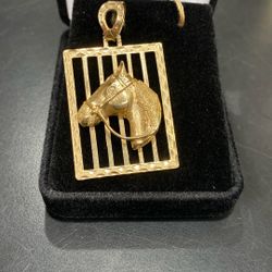 14k 9.7 Dia ACNT Horse Pendant