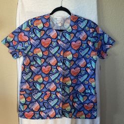 Ladies Peaches Uniforms button down scrub top-size M