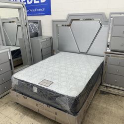 New Grey Bedroom Set (King/Queen/Full)