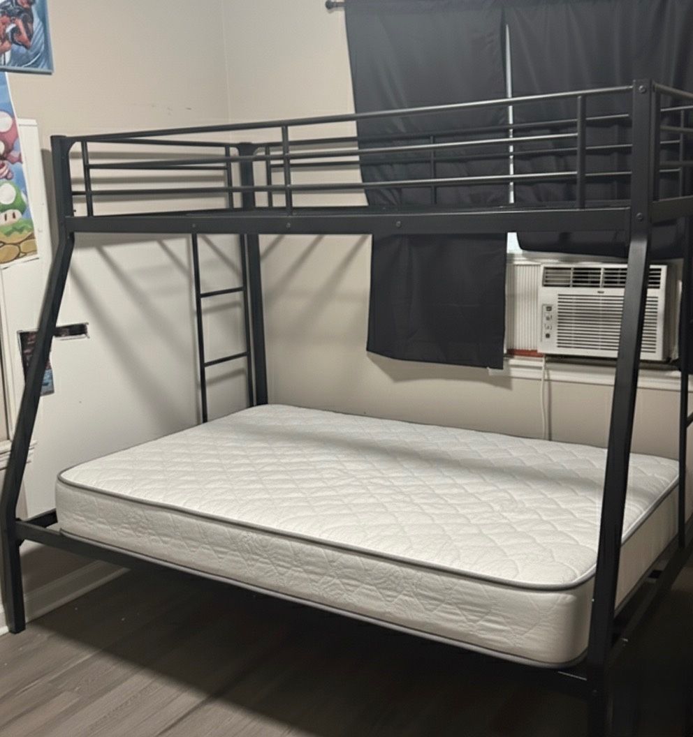 Twin Over Full Bunk Bed + Full Mattress With Trundle