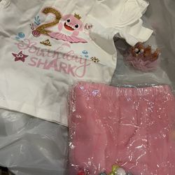 New Baby Shark Girls 2nd Birthday 3 Piece Set 