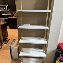 Wood/Metal 5 Tier Ladder Shelf 