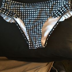 Girls Juniors Plaid Ruffle Swimsuit (Bottom)