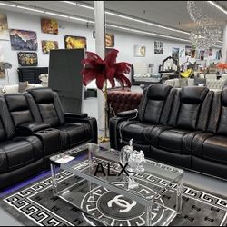 Ashley. Sofa And Loveseat Living Room Set Reclining Power LED.