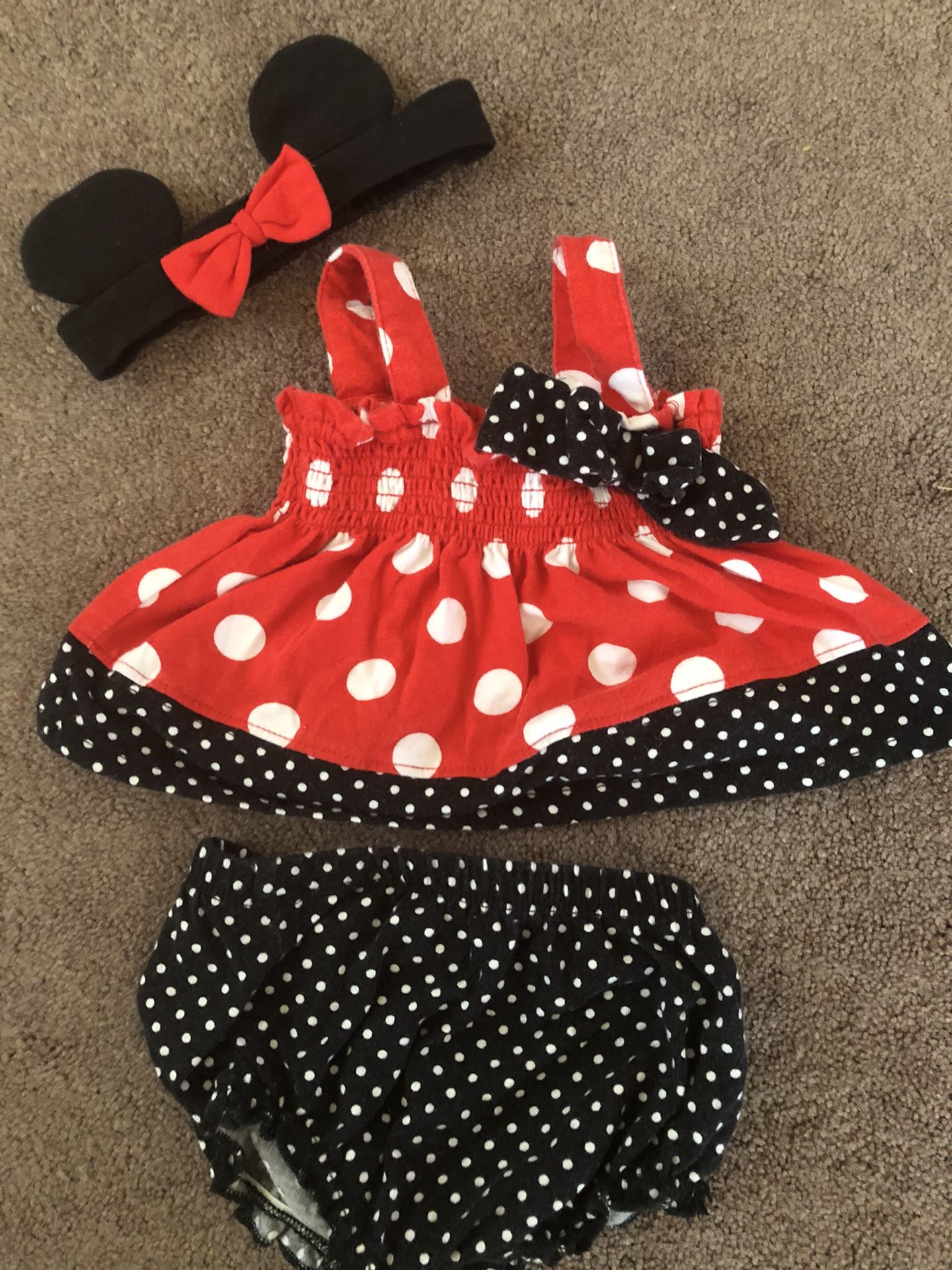 0-3 months Minnie Mouse outfit with headband