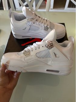 All White Jordan 4 Style ❄️ “Pure Money”