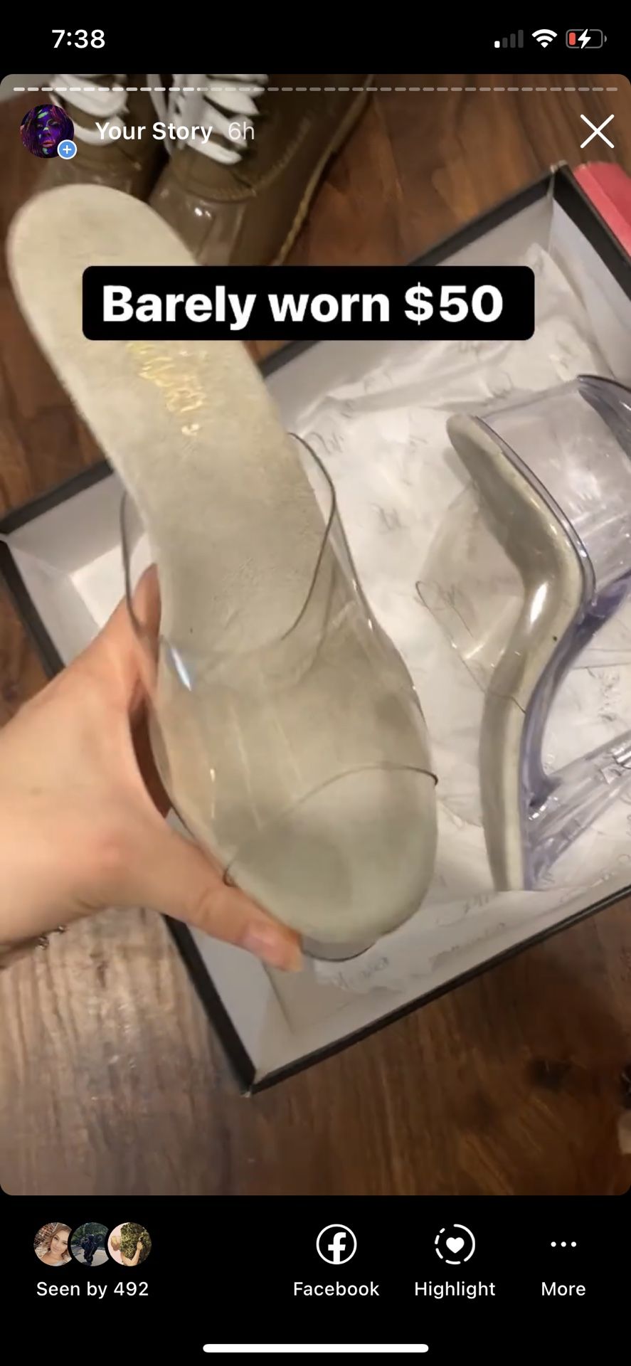 Clear Pleaser Heel