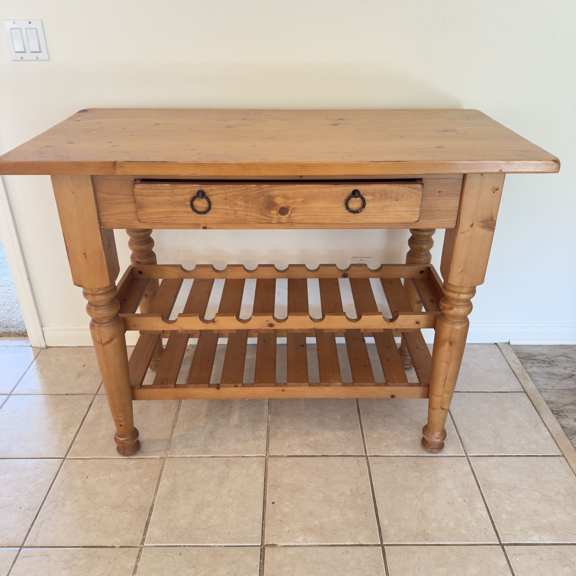 Solid Wood Kitchen Island Table Rack