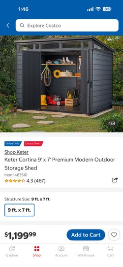 Keter Cortina 9' x 7' Premium Modern Outdoor Storage Shed
