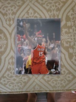 Carmelo Anthony Syracuse. Autographed Photo With Coa