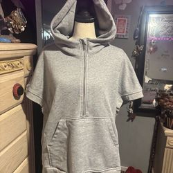 New short sleeve half zip hoodie