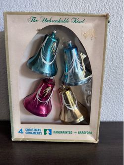 Vintage plastic bell ornaments