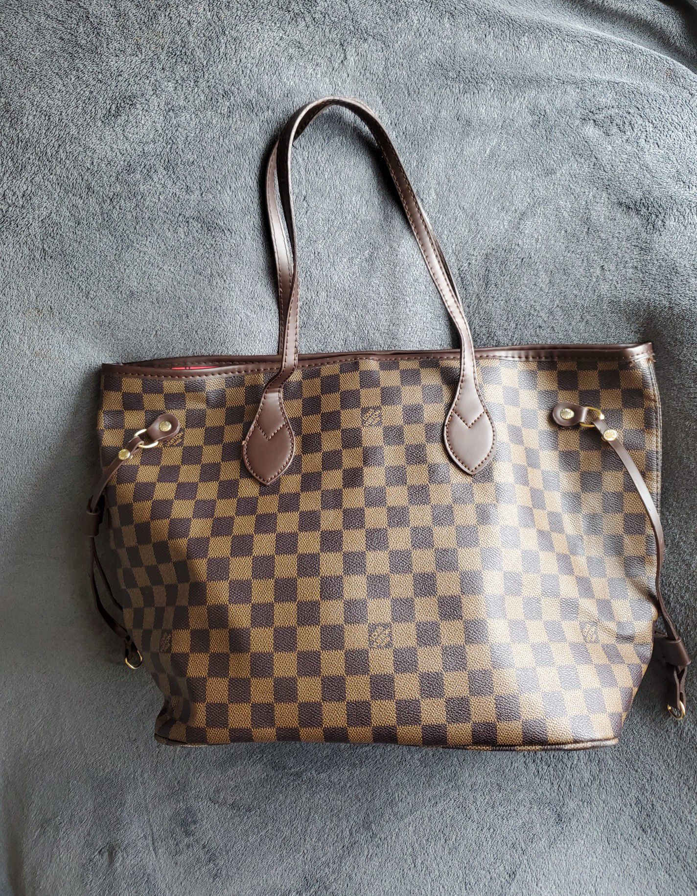 Brown Checked Tote