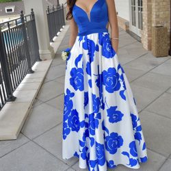 Royal Blue Floral Dress