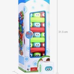 Tumbling Tower Stacking Blocks,Colored Cartoon Plastic Building Blocks Board Toppling Tumbling Tower