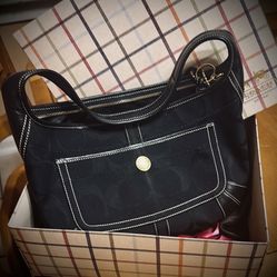 Coach black Ergo Signature legacy Hobo bag