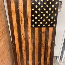 Custom Handmade Wood American Flag