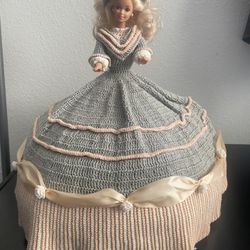 Vintage Barbie in handmade Crochet Ball Gown