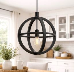 Brand new Modern Black Orb Pendant Light Fixture – Matte Finish